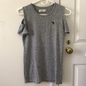 Grey off shoulder t shirt
